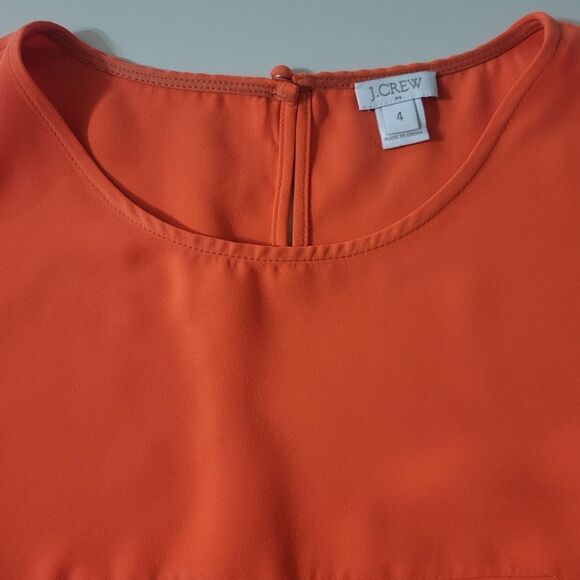 J. Crew Orange Polyester Short Sleeve Blouse - Picture 6 of 10